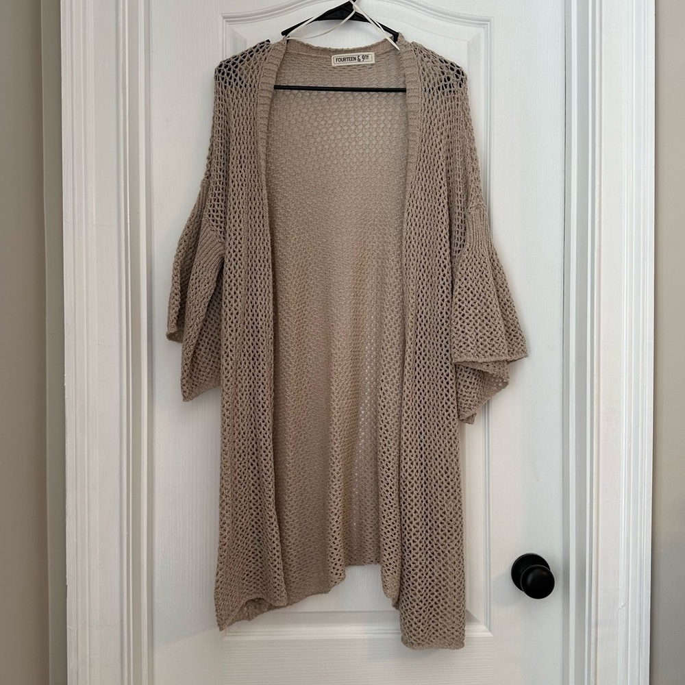 Fourteen & 9th Open Front Cardigan Bell Sleeves